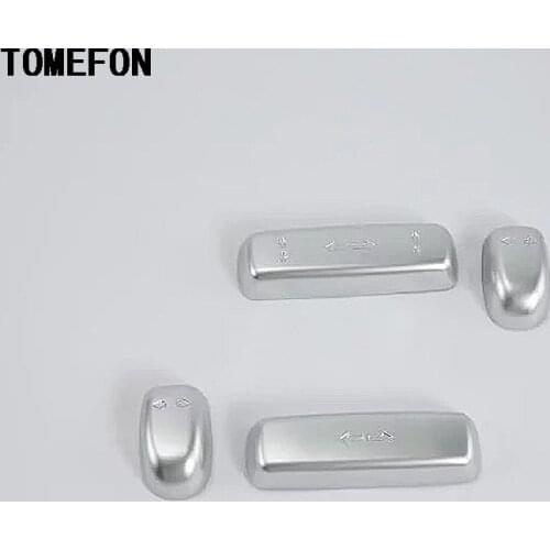 TOMEFON 4pcs For Acura CDX 2016 2017 2018 ABS Chrome Front Seat Adjustment Knob Botton Cover Stiker Car Interior Accessories