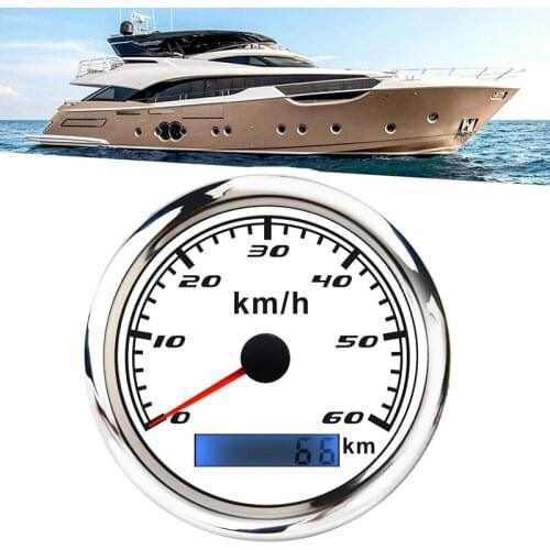 Universal Speedometer 12V/24V Odometer 85mm 60Km/H LCD Hourmeter Tachometer Backlight for Marine Car Motorcycle