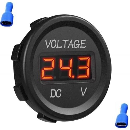 Universal DC 12V-24V LED Display Voltmeter Waterproof for Boat Marine Vehicle Motorcycle Truck ATV UTV Car Camper Caravan