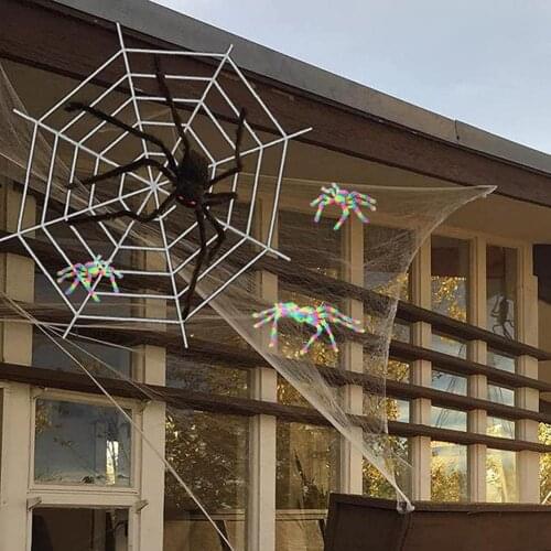 Horrible Imitation Spider Weatherproof Foldable Halloween Cobweb Party Home Decoration Halloween Scary Party Scene Props