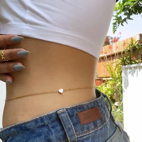 Jewelry Sexy Peach Body Belly Chain Heart Love Shaped Waist For Women Fashion Waist Chain Party Fun Bohemian Simple Gift