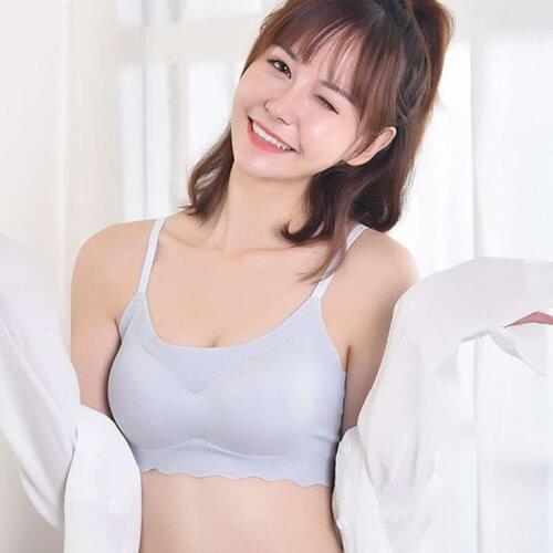 Ladies Bras One-Piece Wirefree Thin Ice Silk Underwear Seamless Shockproof Sports Tube Top Womens Intimates
