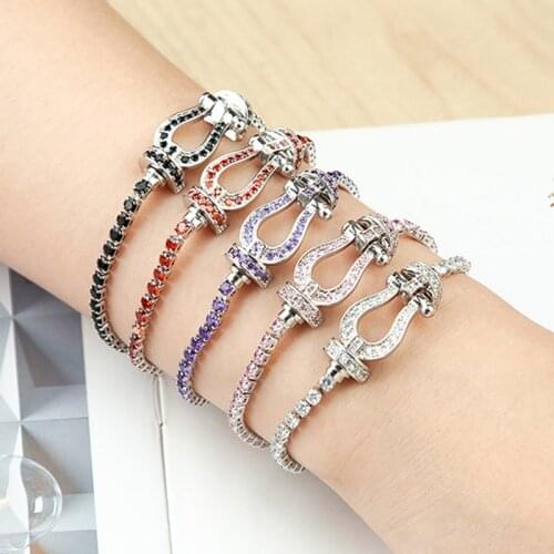 Zlxgirl jewelry luxury brand full Zircon bracelet with magnet clasp fashion womens wedding copper rhodium silver bracelet bijou