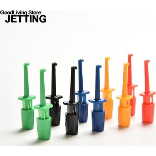 10 Pcs 5 Colors Mini Grabber Test Probe for SMD IC Multimeter Test Hooks Clips for Logic Analyzers Mini Single Hook Clip