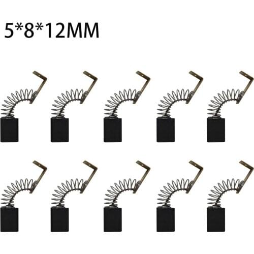 10PCS Mini Drill Electric Grinder Replacement Carbon Brushes Spare Parts For Electric Motors Tool 5*8*12MM