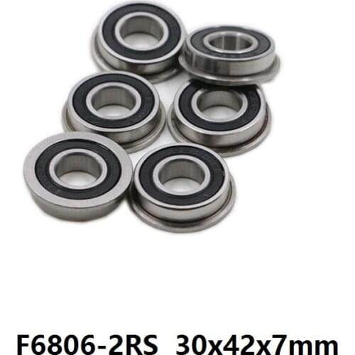 100pcs flange bearing F6806-2RS F6806RS F6806 2RS 30x42x7 mm rubber sealed flanged deep groove ball bearings 30*42*7 mm