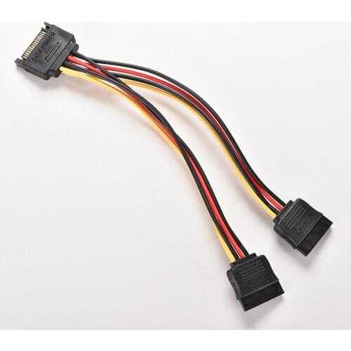19cm 5 Pin SATA Male to 2 SATA Splitter Female Splitter Power Cable
