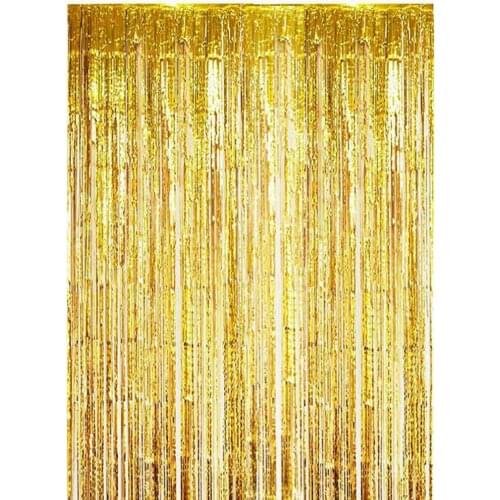2.5m Filiform Curtain Golden Ornament Birthday Party Wedding Wire Curtain Background Stripe Diy Decoration
