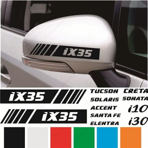 2pcs/lot Car Sports rearview Decal vinly Sticker Styling Windows For Hyundai ix35 i10 i30 elentra creta accent sonata santafe