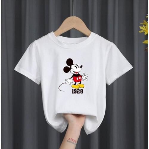 2021 Boys Short Sleeve T-shirt Brand Clothes Baby New Summer Clothes Mickey Cartoon Printed Cotton T-shirt Handsome Childrens