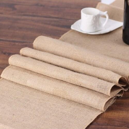 30*220cm Christmas Burlap Table Runner Rustic Jute Tablecloth Country Thanksgiving Christmas Baby Wedding Party Decoration