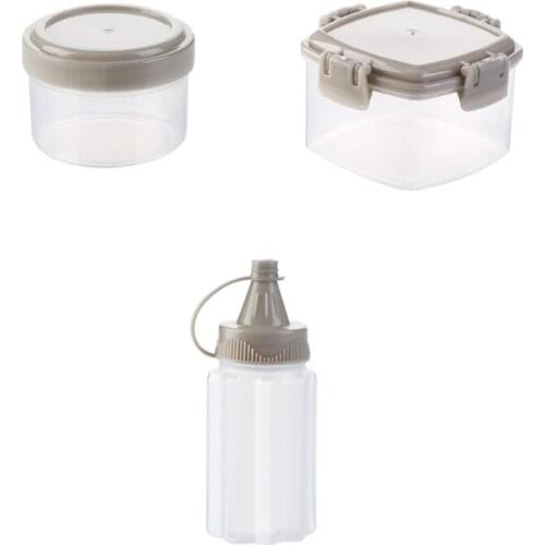 4 Pcs Seasoning Box Portable Jam Squeeze Bottle Spices Storage Container Barbecue Outdoor Picnic Home Kitchen Tools