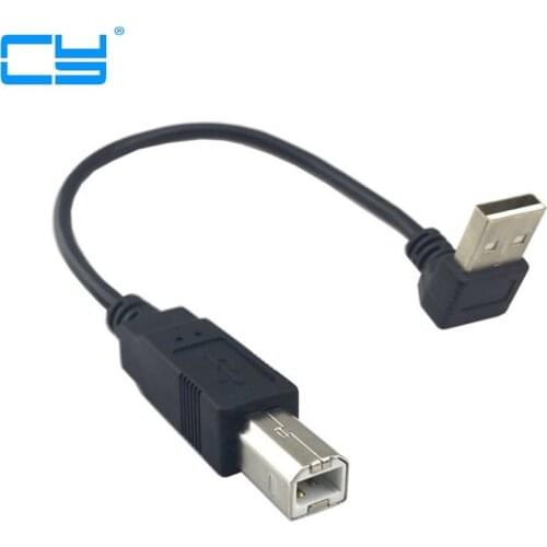 5pcs Up Angled 90 degree USB 2.0 Male to B type Male USB-B Cable for Printer scanner Hard Disk 20cm