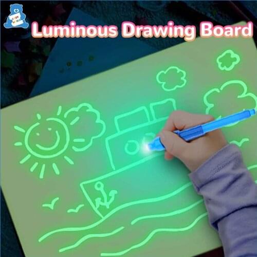 A3 A4 A5 LED Light Luminous Drawing Board Montessori Toys Magic Drawing Tablet Painting Writing Tablet Educational Toys for Kids