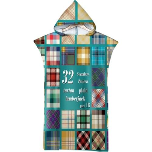 Colorful Stripes Seamless Pattern Outdoor Adult Hooded Beach Towel Poncho Bathrobe Towels Women Man Bathrobe AHT4