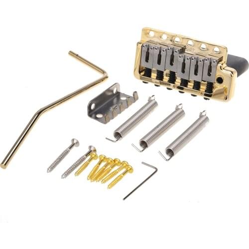 Wilkinson WVPC-SB 54mm 6-Hole Steel Saddles Guitar Tremolo Bridge with Steel Block for Import Strat and Japan Strat, Gold