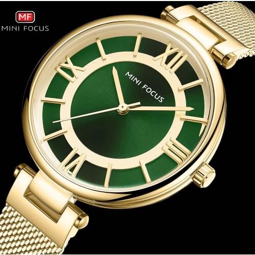 MINIFOCUS Luxury Brand Gold Women Watches Waterproof Ultra Thin Quartz Clock Mesh Strap Simple Design Classic Dress Ladies Watch