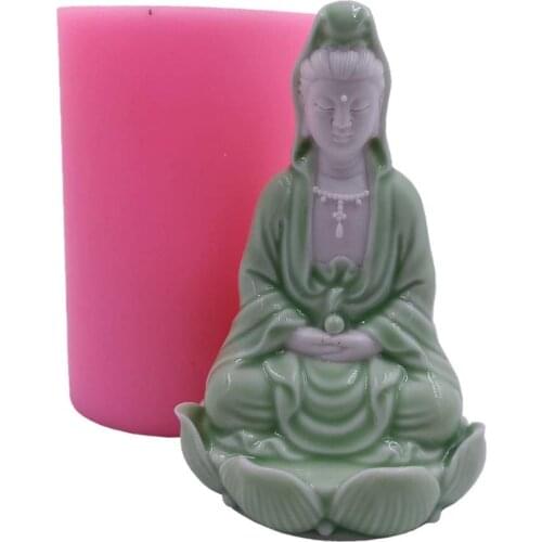 Avalokitesvara Design Candle Mold Buddha Silicone Molds for Candle Decorating Resin Epoxy Gypsum Plaster Crafts Silicone Mould