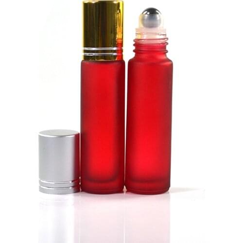 600pcs * 10ml red Glass Essential Oil Roller ball Bottles 10ml Glass Roll on Bottles for perfume oil