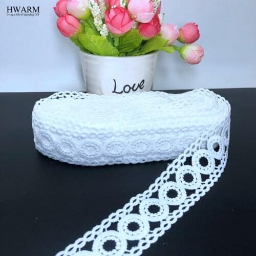 20yard 2.7cm african lace fabric Spiral on both sides round in the middle arc wedding lace DIY childrens clothing accessories