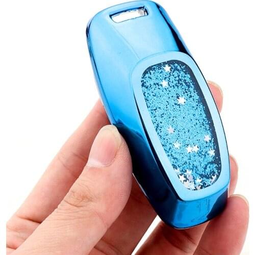 Quicksand Soft TPU Car Key Case Cover Key Shell Protector Styling Car Accessories for Audi A6 C8 A7 A8 Q8 2018 2019