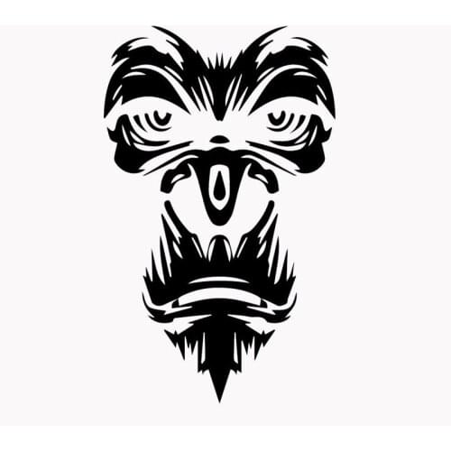 LLY-0370 Personality Car Stickers Gorilla Face Modeling Decal PVC Window Bumper Sunscreen Waterproof Self-adhesive Cars Decals