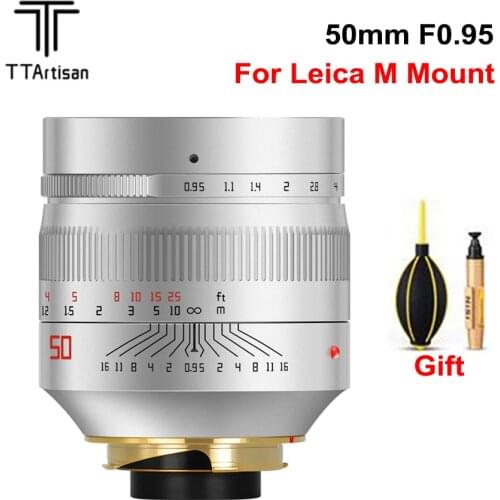 TTArtisan 50mm F0.95 Camera Lens Full Fame MF Lente Frosted Silver For Leica M Mount Cameras M240 M3 M6 M7 M8 M9 M9p M10