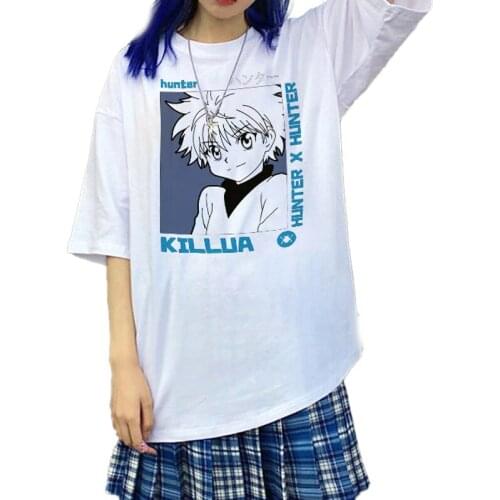 Janpanese Anime Hunter x hunter Killua t shirt for Women e Girl Kawaii Cute Harajuku tops oversized femme korean style