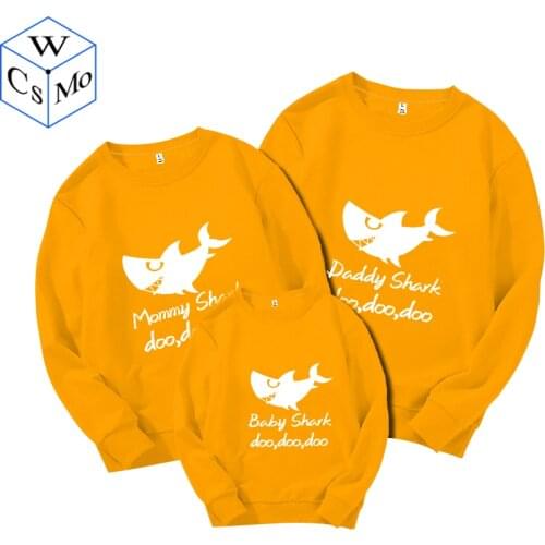 "Daddy Mommy Kid Shark Doo Doo"Family Matching Clothes Sweatshirts Matching Outfits Pullovers Family Christmas Outerwears Tops