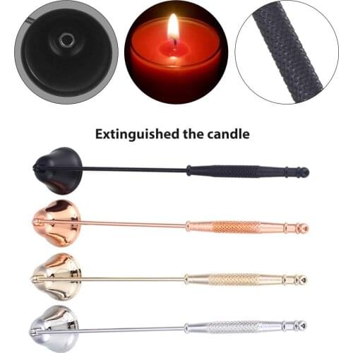 Candle Extinguisher Candle Noble Bell Shape Candle Snuffer for Wedding Hotel Stainless Steel Silvery/Rose Gold/Golden/Black
