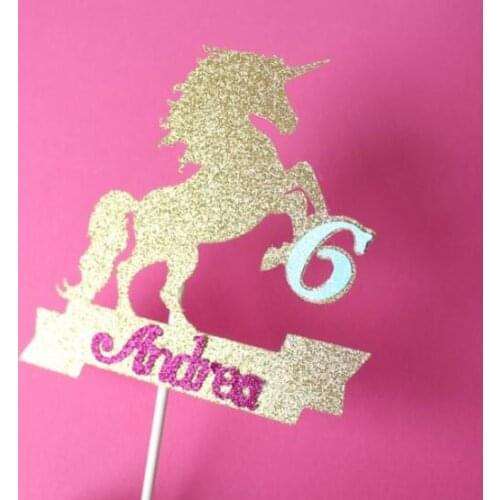 Personalize name age unicorn magic Birthday birthday Cake Topper baby shower cake topper, wedding cake toppers decoration