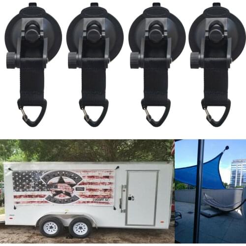 4x Suction Cup Camper Tent Car Side Awning Suction Cups Plastic+PVC+Webbing Strong Grips Long Lasting Hold Suction Cup