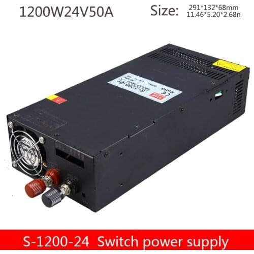 S-1200W-24V50A high power switching power supply 1200W industrial transformer 220 to 24 DC single group output