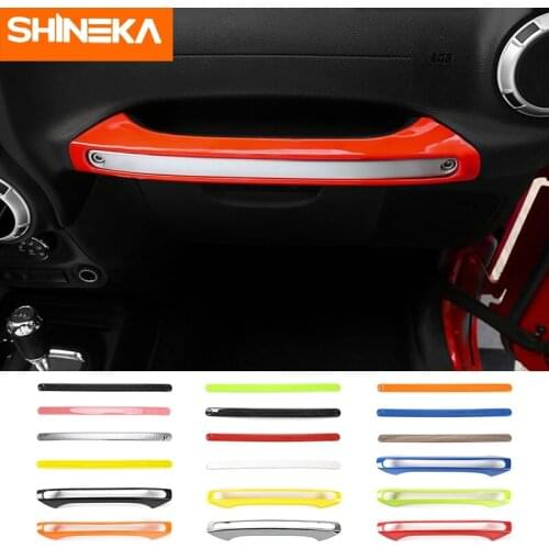 SHINEKA ABS Car Interior Door Copilot Handle Decor Cover Trim Stickers Accessories For Jeep Wrangler JK 2011-2017 Car Styling