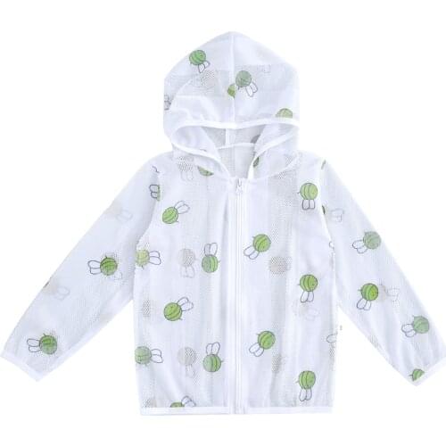 Cute Cartoon Hooded Hoodie Coats Breathable Rashguards Outdoor Long Sleeve Summer Kids Girls Sun Protection Skinsuits Clothing
