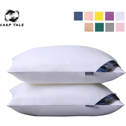 Hotel Comfortable Pillow Solid Color Neck Protector Sleeping Pillows for Home Bedroom 48x74cm Pillow Core for Adult Students