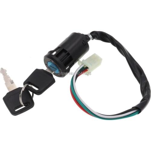 Universal 4 Pin Motorcycle Ignition Switch with 2 Keys for Motorbike Scooter ATV Quad