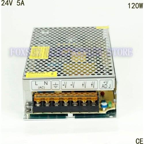 Free shipping High quality device 24V 5A 120W Switching Power Supply Driver for LED Strip AC 110-230V Input to DC 24V