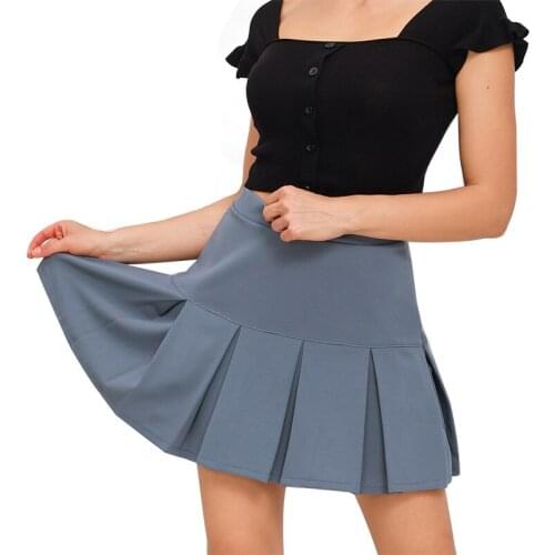 Harajuku Solid Color High Waist Korean Folds Plus Size Skirt Women Casual Loose Streetwear Beach Holiday Freshing Skirts