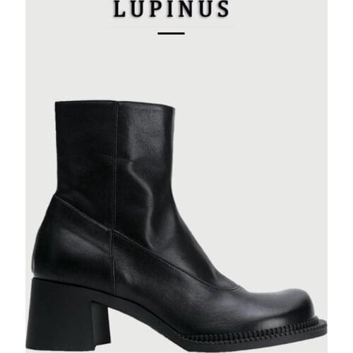 2021 Chic Thick Heel Mary Jane Boots Women Retro Round Toe Ankle Boots Women Luxury Brand Design Women Shoes