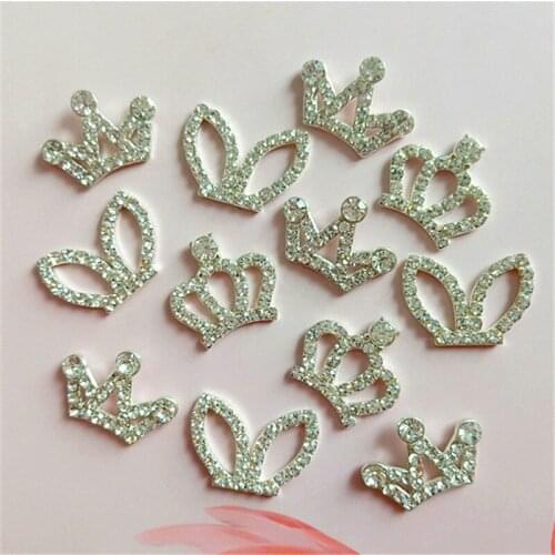 10 pcs/lot Childrens Imperial Crown Rhinestone Buttons Diy Handmade Hair Headband Gift Box Cartoon Doll Accessories Jewelry