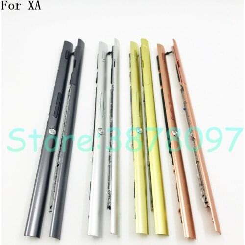 100% Original For Sony Xperia XA F3111/13/15 Middle Frame Bezel Housing Side Rail Stripe with Side Buttons+SIM SD Block Cover