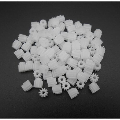 100Pcs 0.5M 0.5 Modulus Spur Gear Pinion Aperture 2mm 1.95mm 10 Teeth With 1.5MM No Teeth Shoulder 2A Tight 10T 10-Tooth 6X6MM