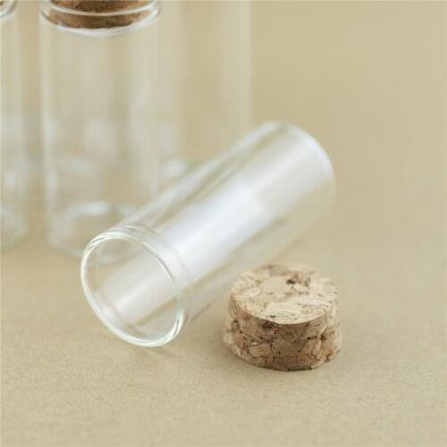 12 Pieces 30*70mm 30ml Small Glass Jars Test Tube Spicy Storage Container Transparent Glass Bottle Cork Stopper Vials DIY Craft