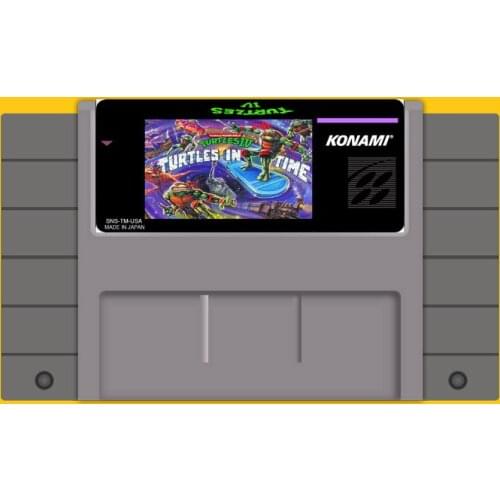 Turtles IV Turtles In Time 16 bit Big Gray Game Card For NTSC Game Player