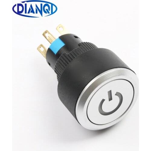 16mm plastic power mark push button switches with LED 1NO 1NC