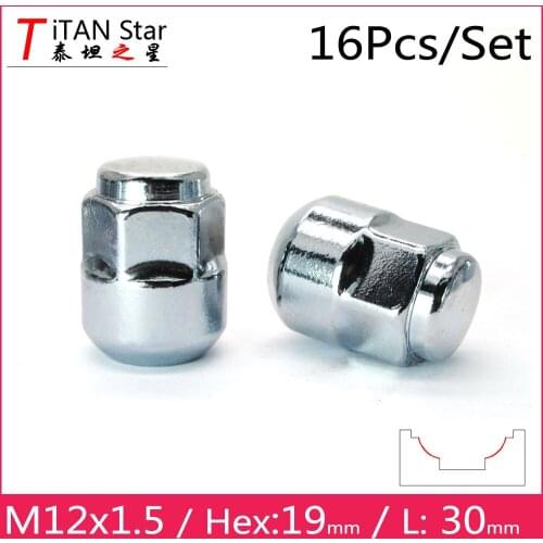 16PCS M12x1.50 1.5 OEM OE Stock Factory Wheels Rims 19Hex Ball seat Acorn Lug Nut For Honda Accord CRV Civic City Acura