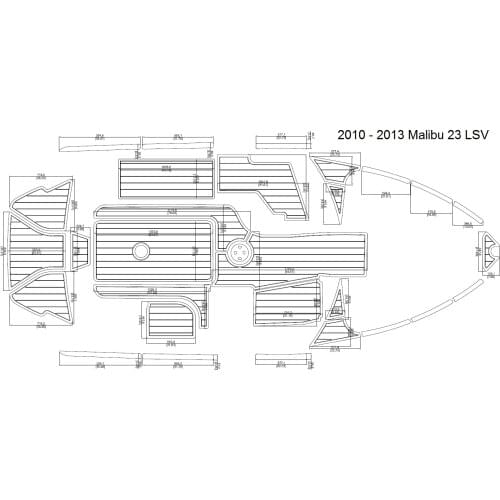 2010 - 2013 Malibu 23 LSV Swim Step & Cockpit Pad Boat EVA Teak Decking 1/4" 6mm