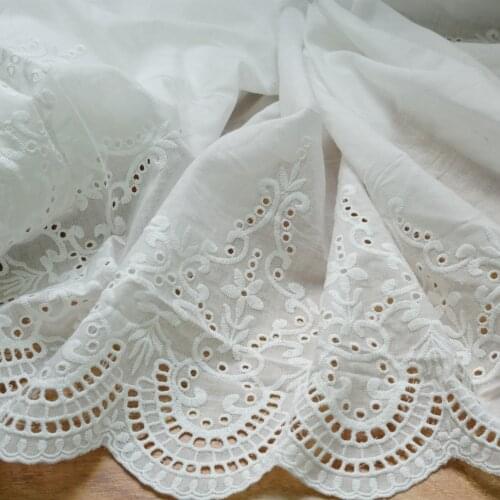 3 Yards Cotton Embroidery eyelet lace trim in Off White for Fabric Trim DIY Sewing Handmade Craft Materials Collar dress wedding