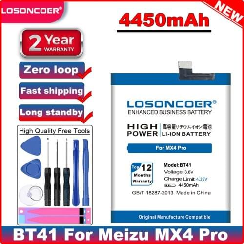 4450mAh LOSONCOER New Arrivals BT41 Battery for Meizu MX4 Pro Battery